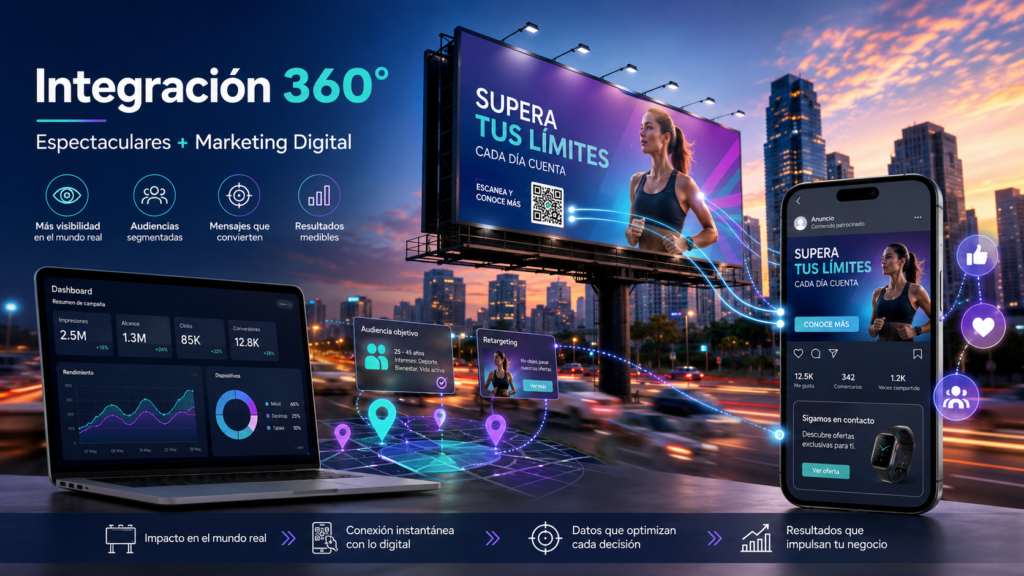 Integración 360°: Combinando Renta de Espectaculares con Campañas de Agencia Marketing Digital